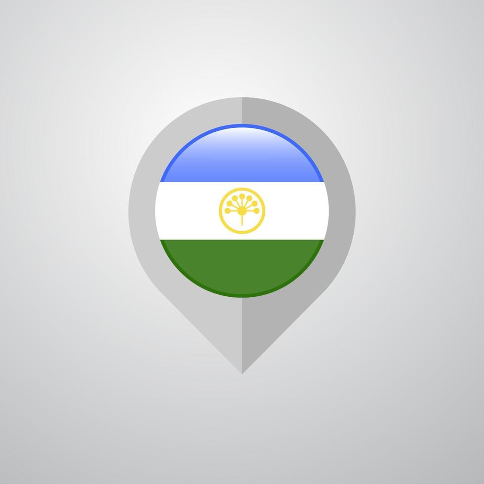 Map Navigation pointer with Bashkortostan flag design vector