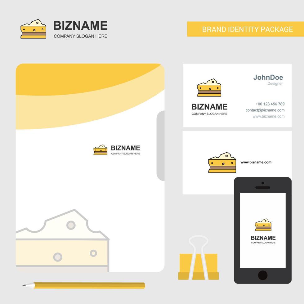 Cheese Business Logo File Cover Visiting Card and Mobile App Design Vector Illustration