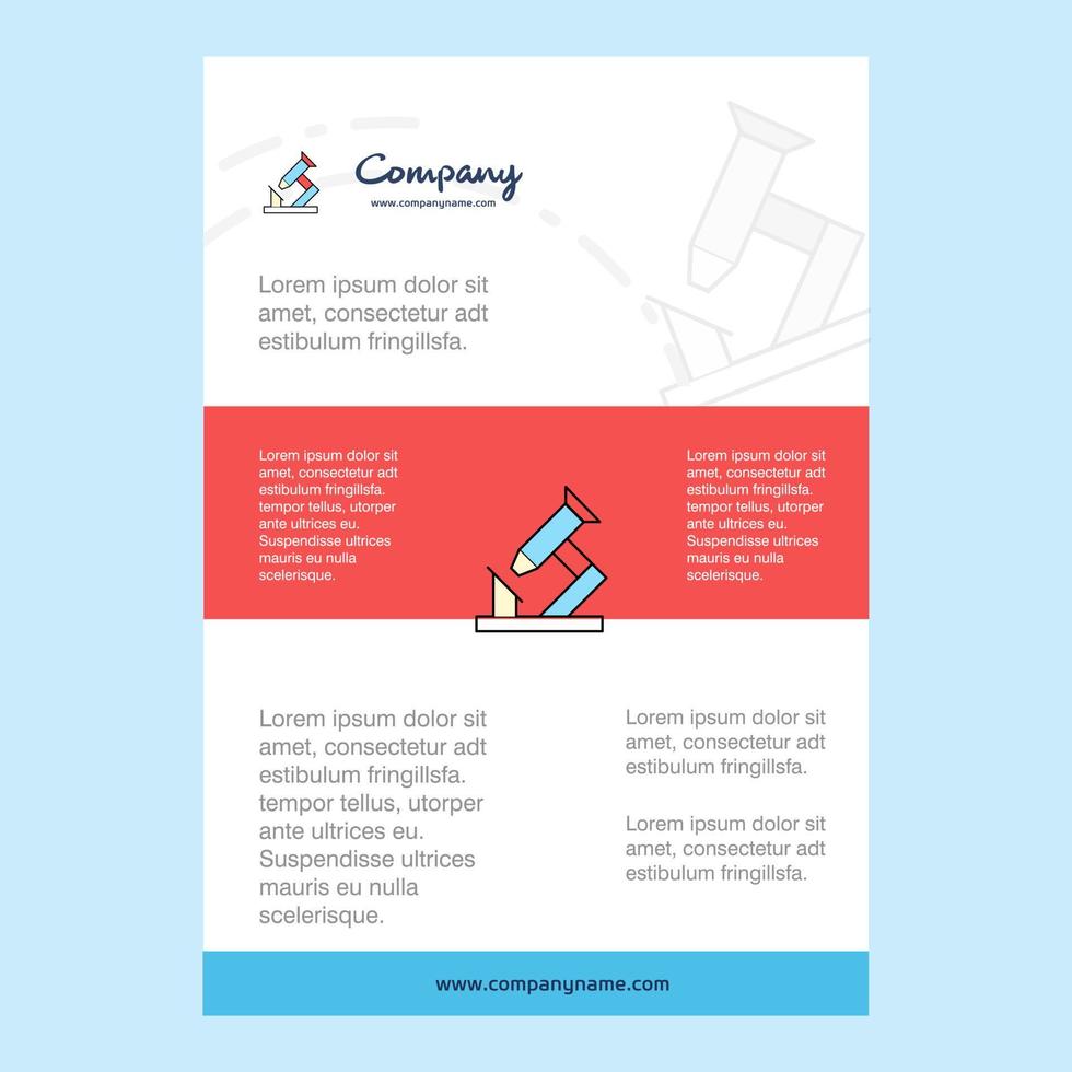 Template layout for Microscope comany profile annual report presentations leaflet Brochure Vector Background