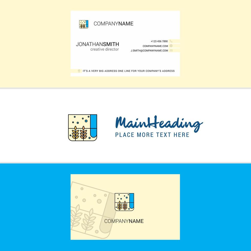 Beautiful Grains bag Logo and business card vertical Design Vector