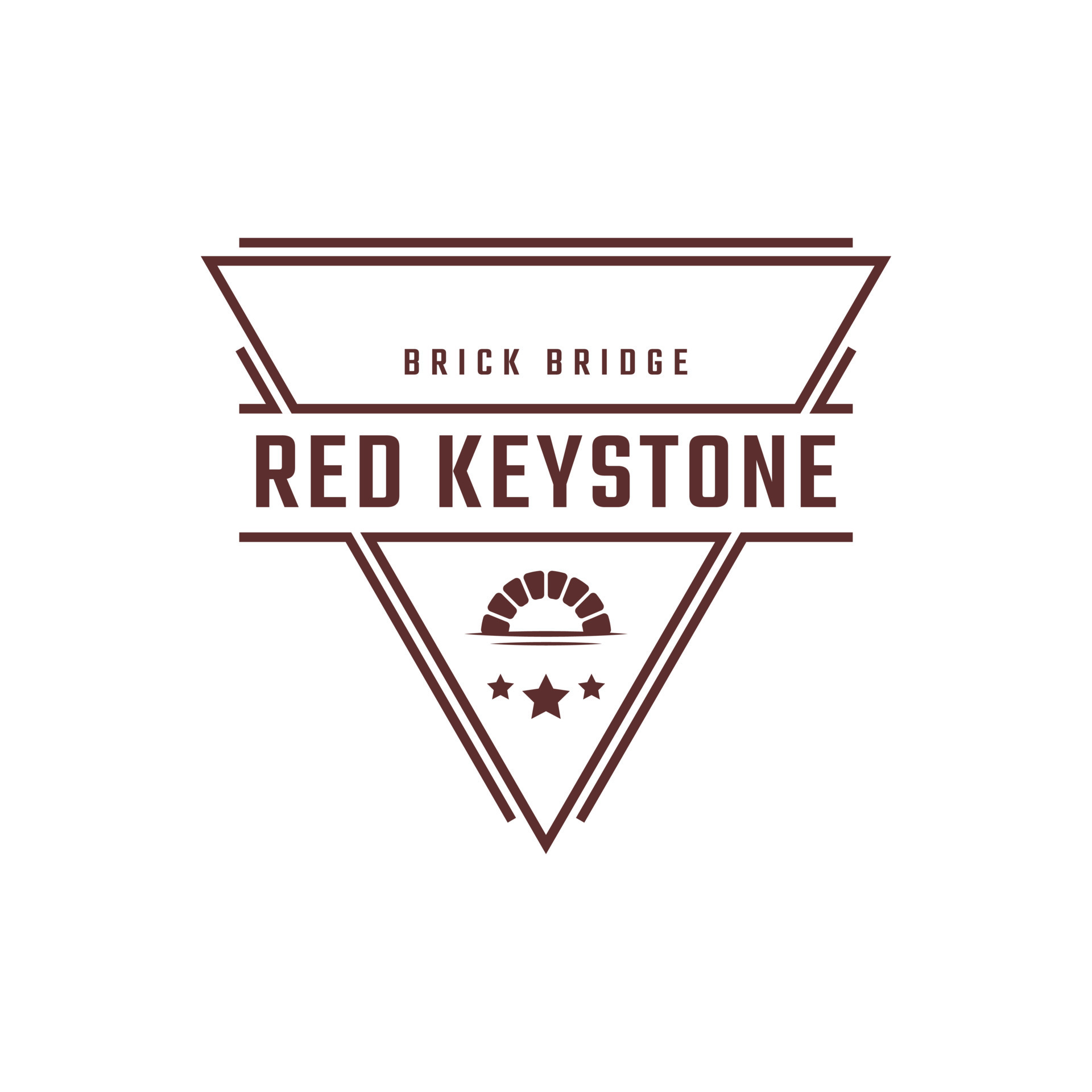 Vintage Retro Badge Emblem Keystone Canal Waterway Brick Bridge with