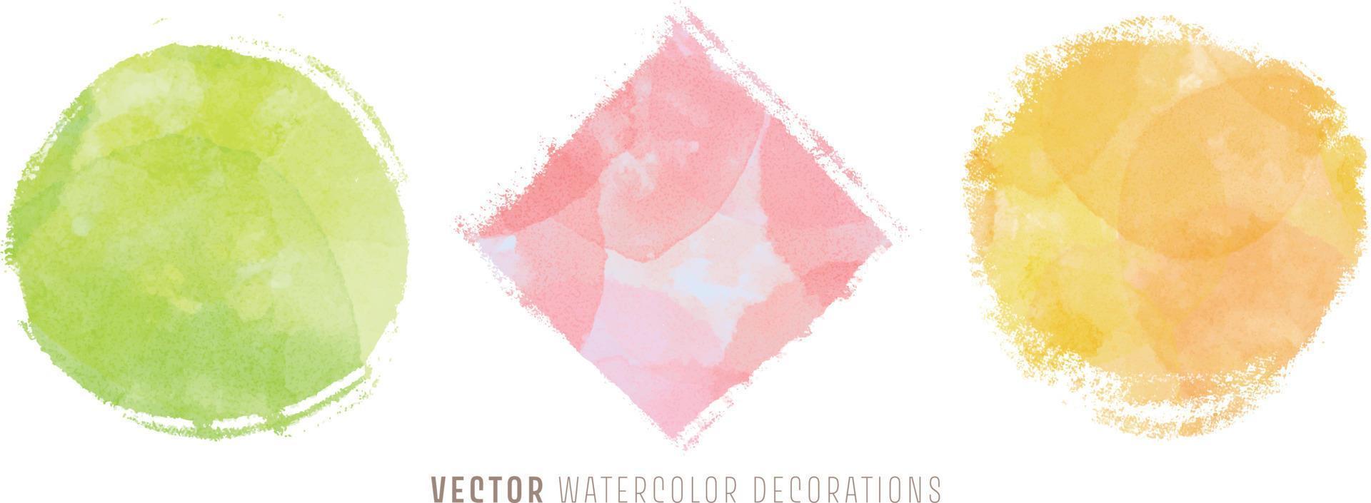 vector watercolor decorations. background for title and logo