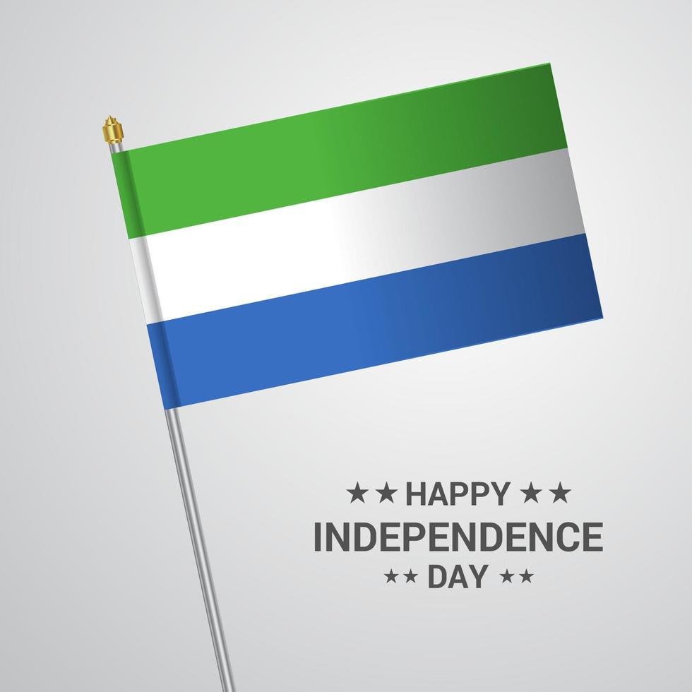 Sierra Leone Independence day typographic design with flag vector