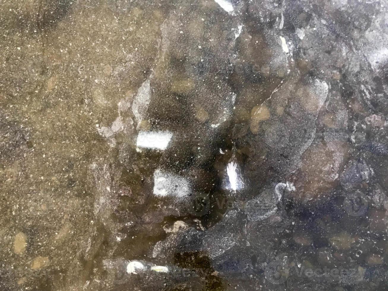 Muddy dirty non-ecologically clean water polluted by man in a river, lake, sea, ocean photo