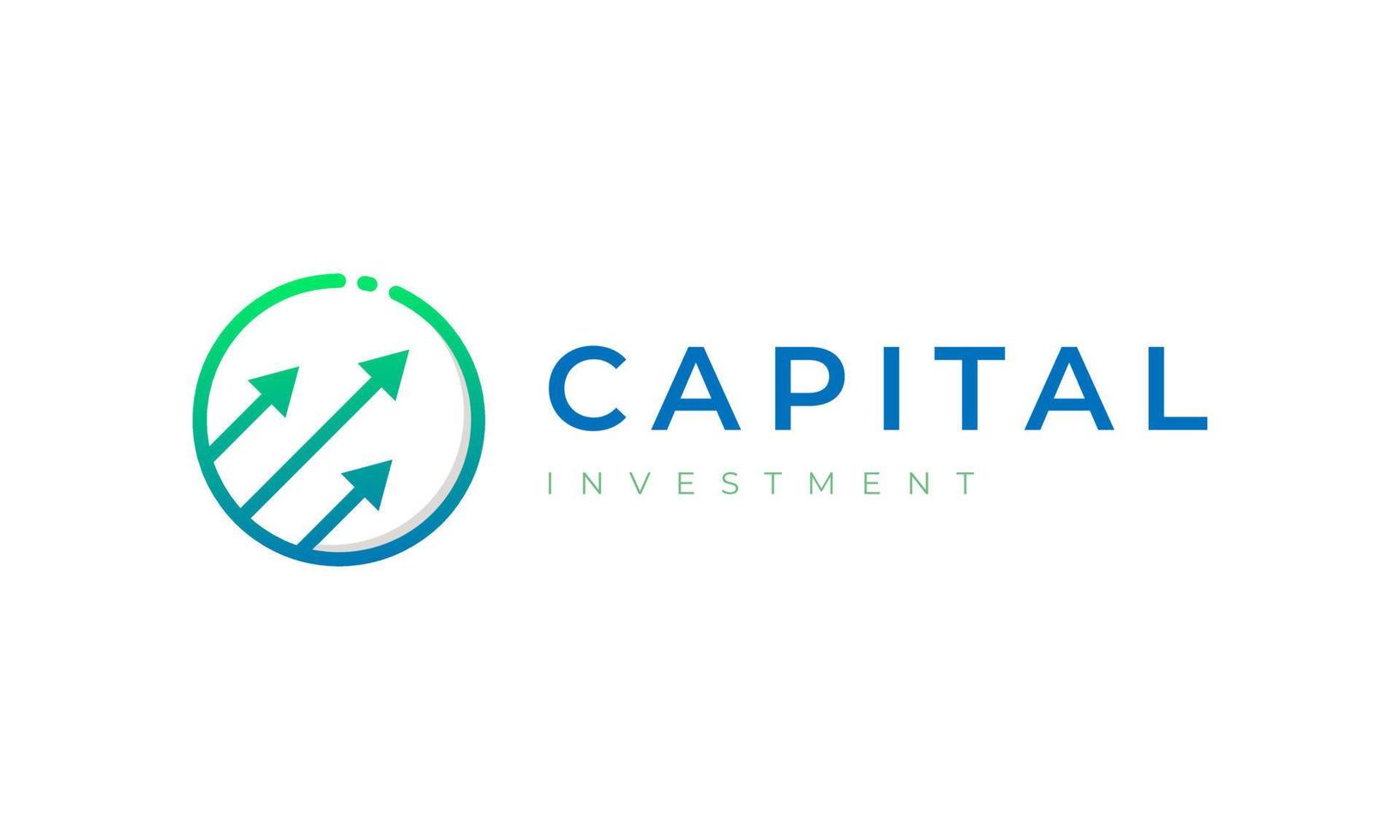 círculo con símbolo de flecha hacia arriba inspiración para el diseño del logotipo de inversión de capital vector