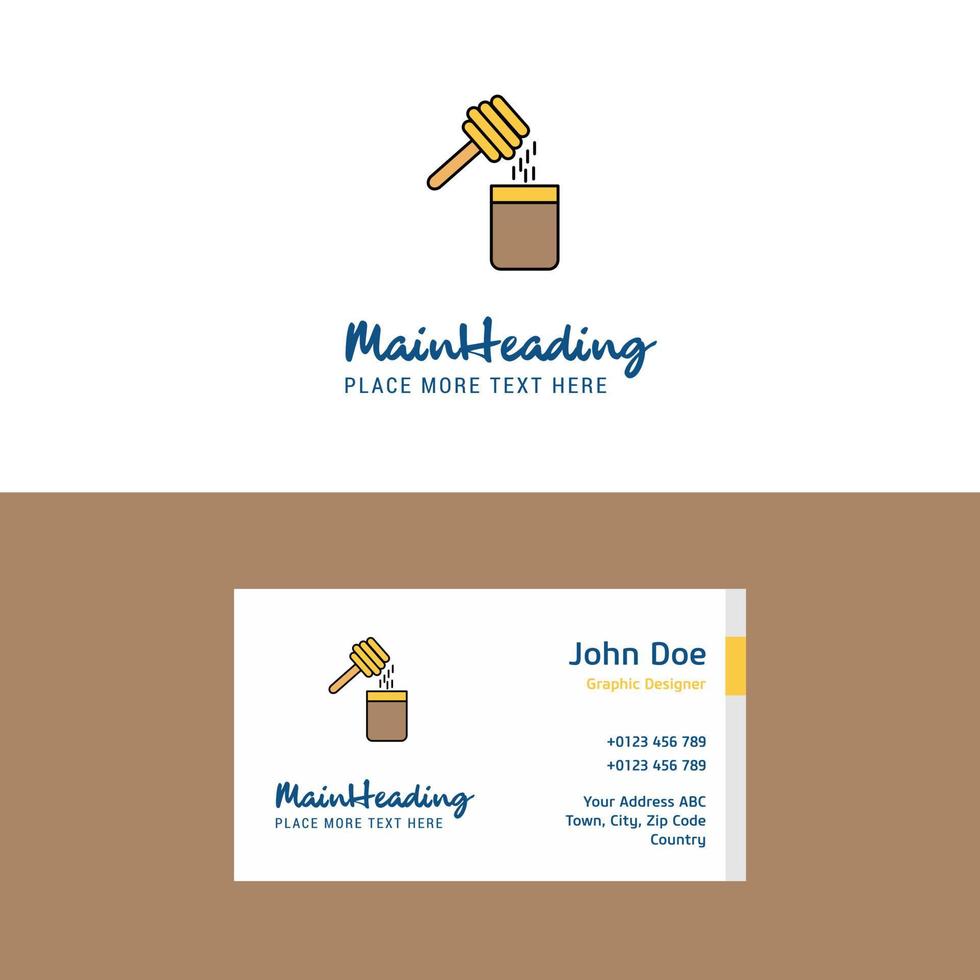 Flat Honey Logo and Visiting Card Template Busienss Concept Logo Design vector