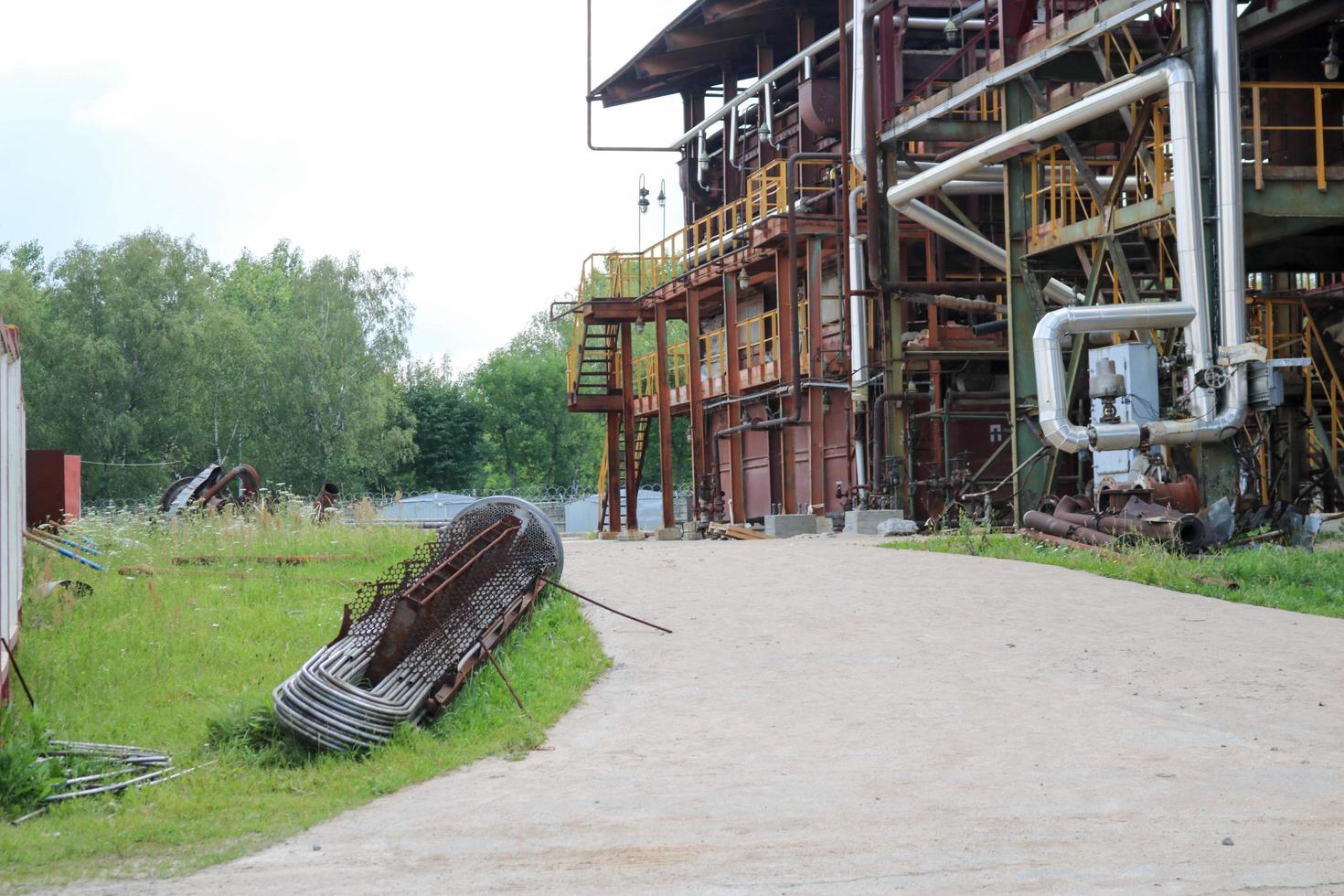 The tube bundle of the heat exchanger at the chemical petrochemical refinery is an industrial refinery photo