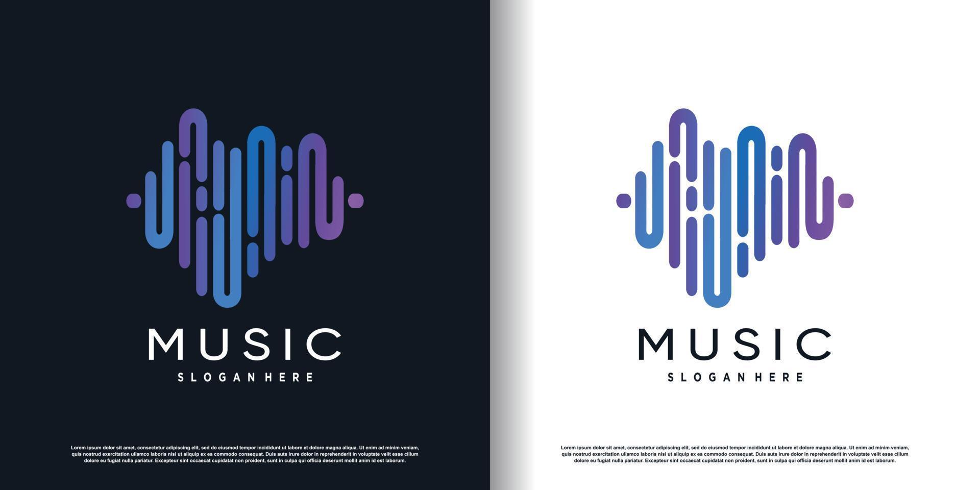 Music logo design icon with creative concept style premium vector