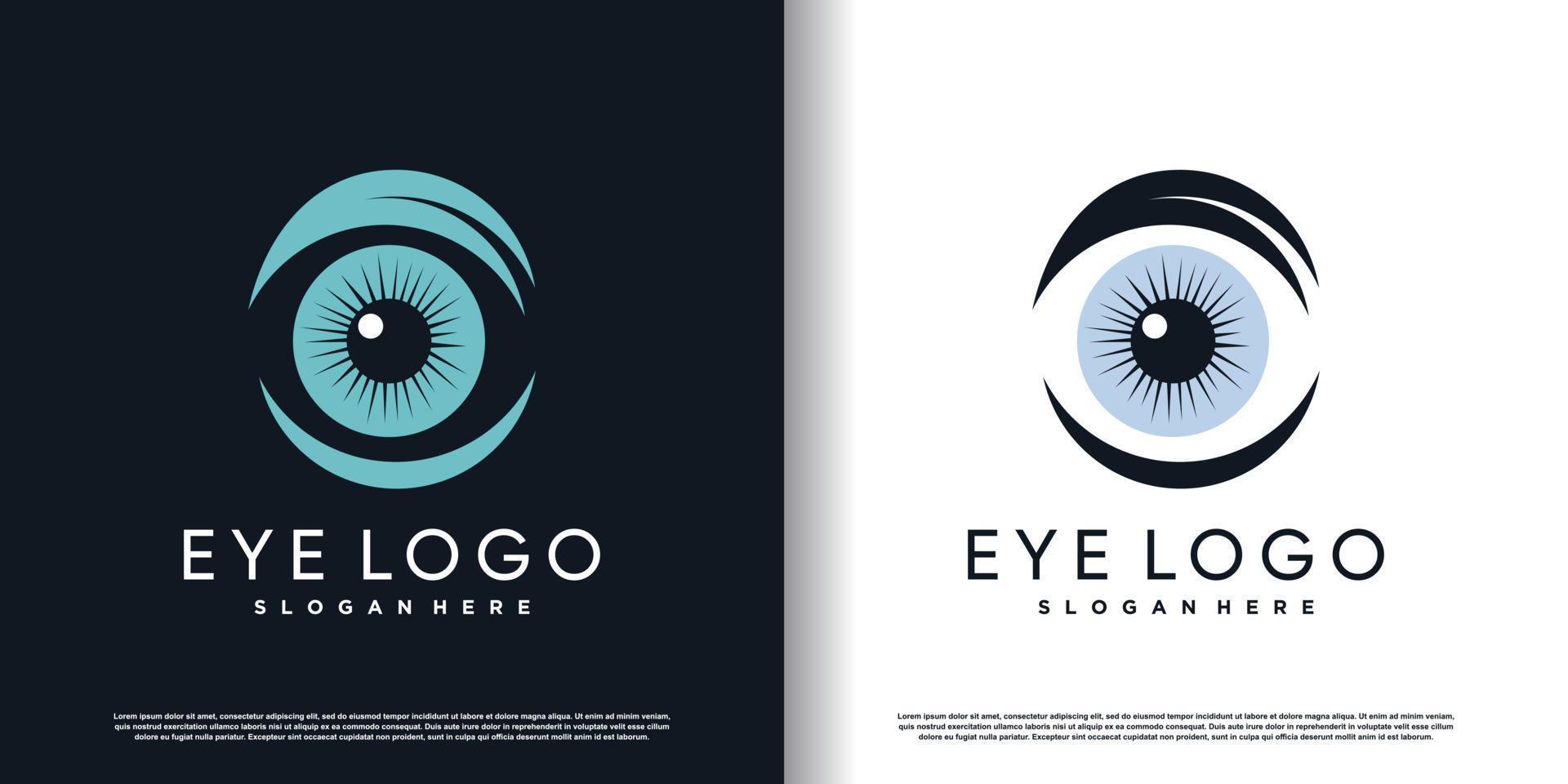 plantilla de diseño de logotipo de ojo con vector premium de concepto creativo