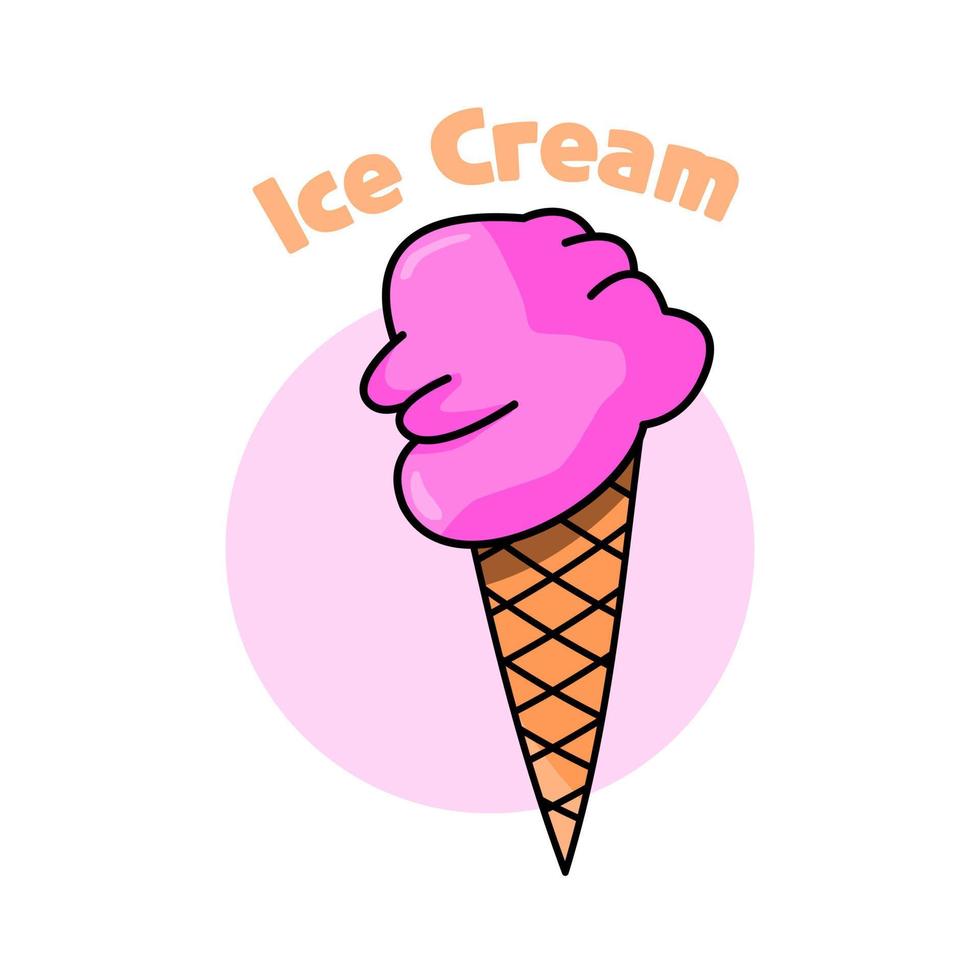 ilustración vectorial gráfico de una caricatura de helado vector