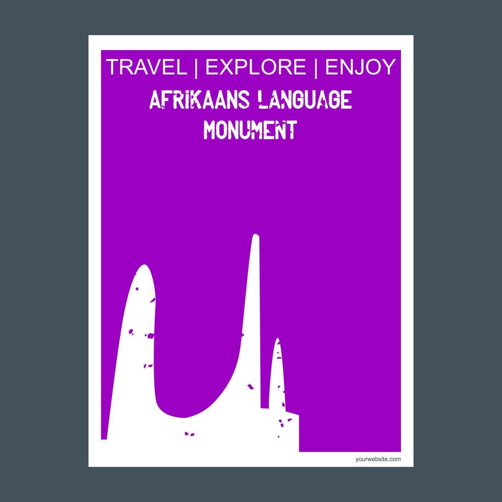 Afrikaans Language Monument Paarl South Africa monument landmark brochure Flat style and typography vector