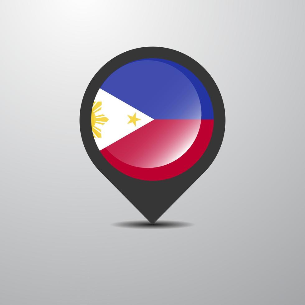 pin de mapa de filipinas vector
