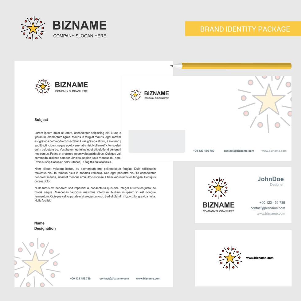 Star Business Letterhead Envelope and visiting Card Design vector template