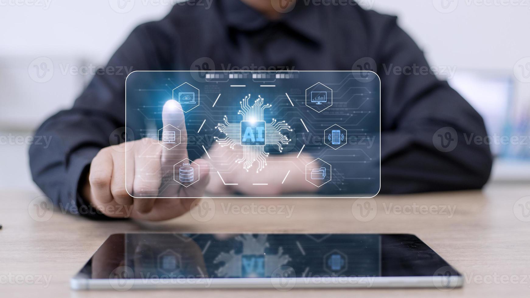 Digital transformation technology strategy, IoT, internet of things. transformation of ideas and the adoption of technology in business in the digital age, enhancing global business capabilities. Ai photo