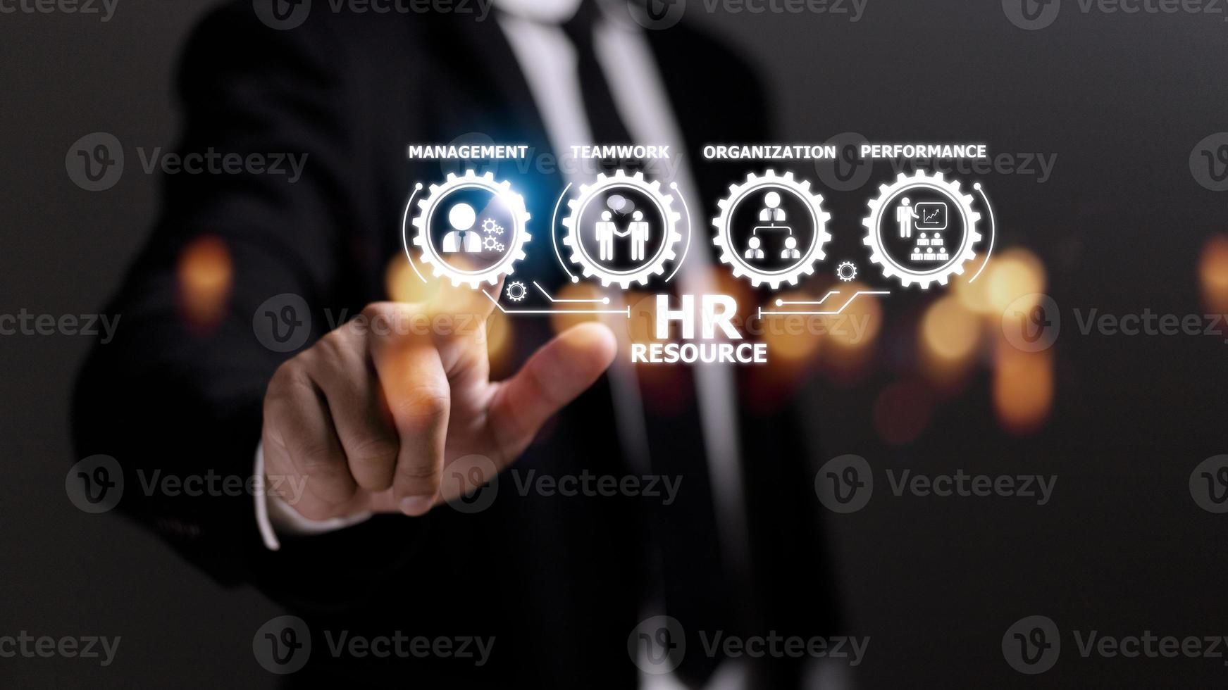 Human Resources HR management Recruitment Employment Headhunting Concept. photo