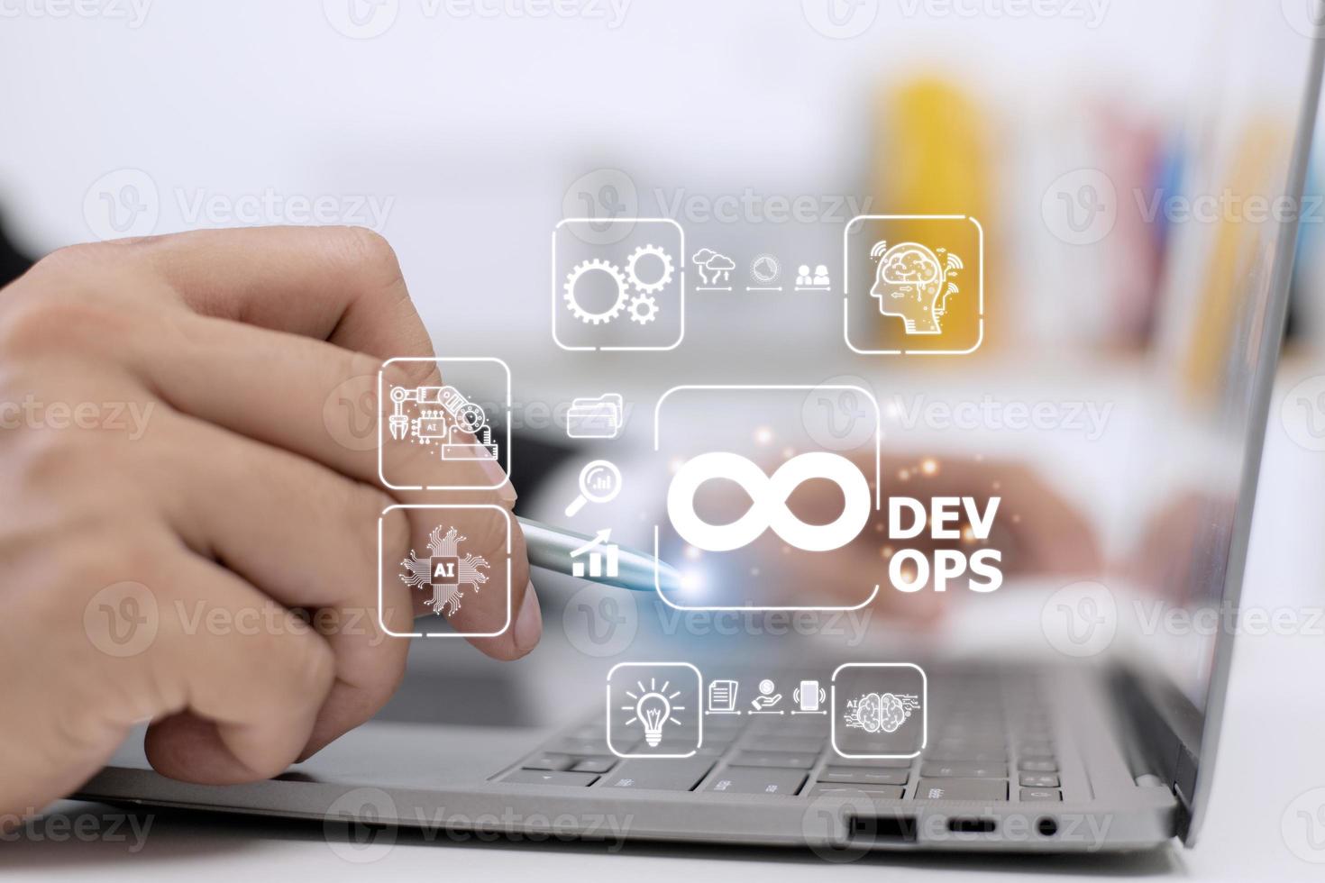 DevOps Methodology Development Operations agil programming technology concept. photo