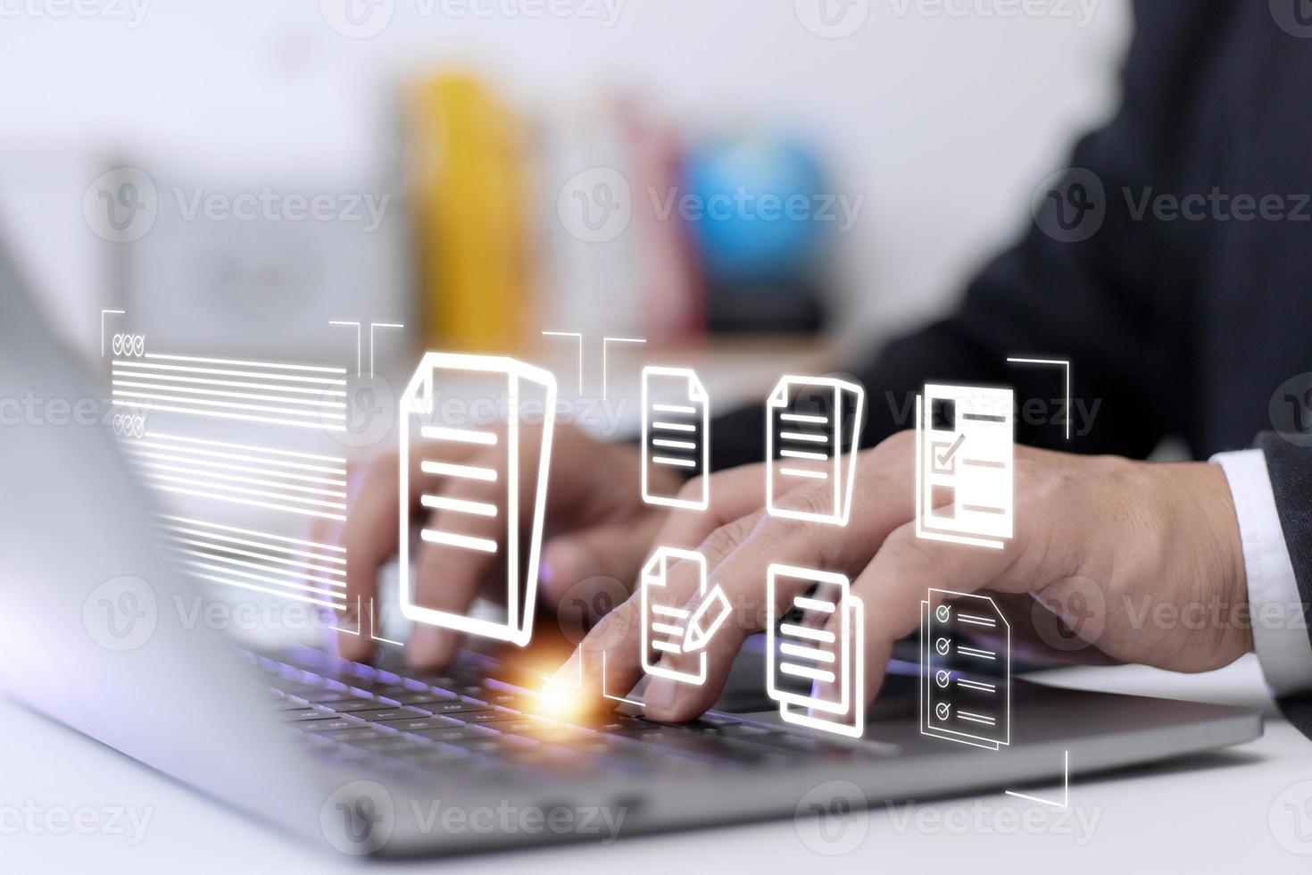 document management concept, online documentation database photo