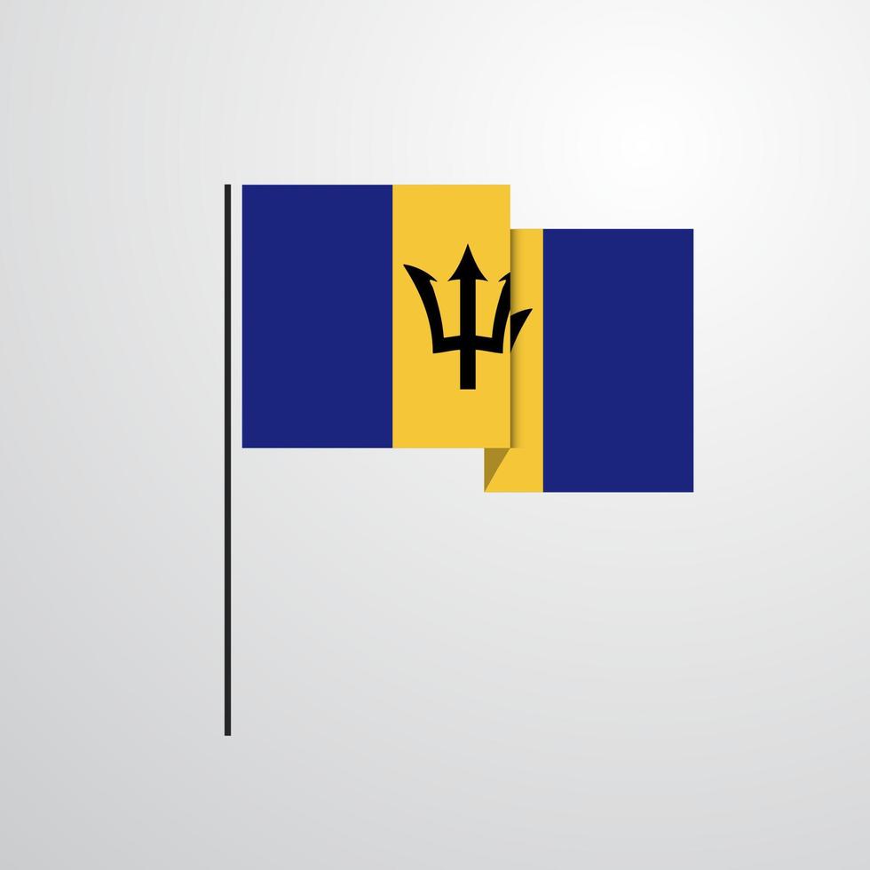 vector de diseño de bandera ondeante de barbados