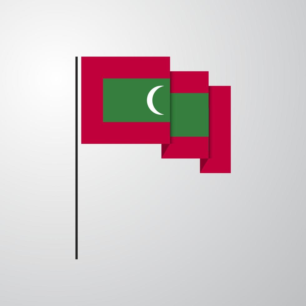 Maldives waving Flag creative background vector