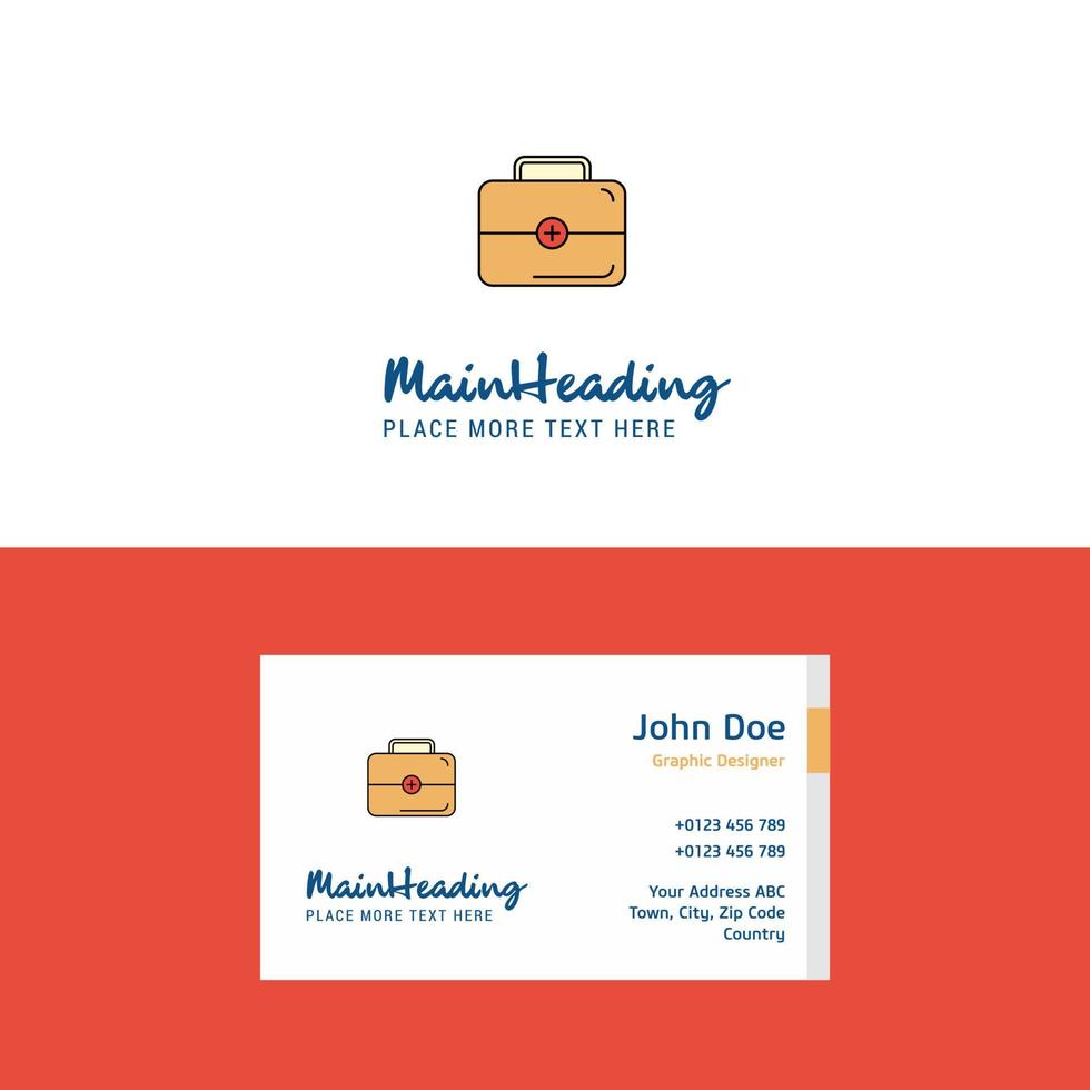 Flat First aid box Logo and Visiting Card Template Busienss Concept Logo Design vector
