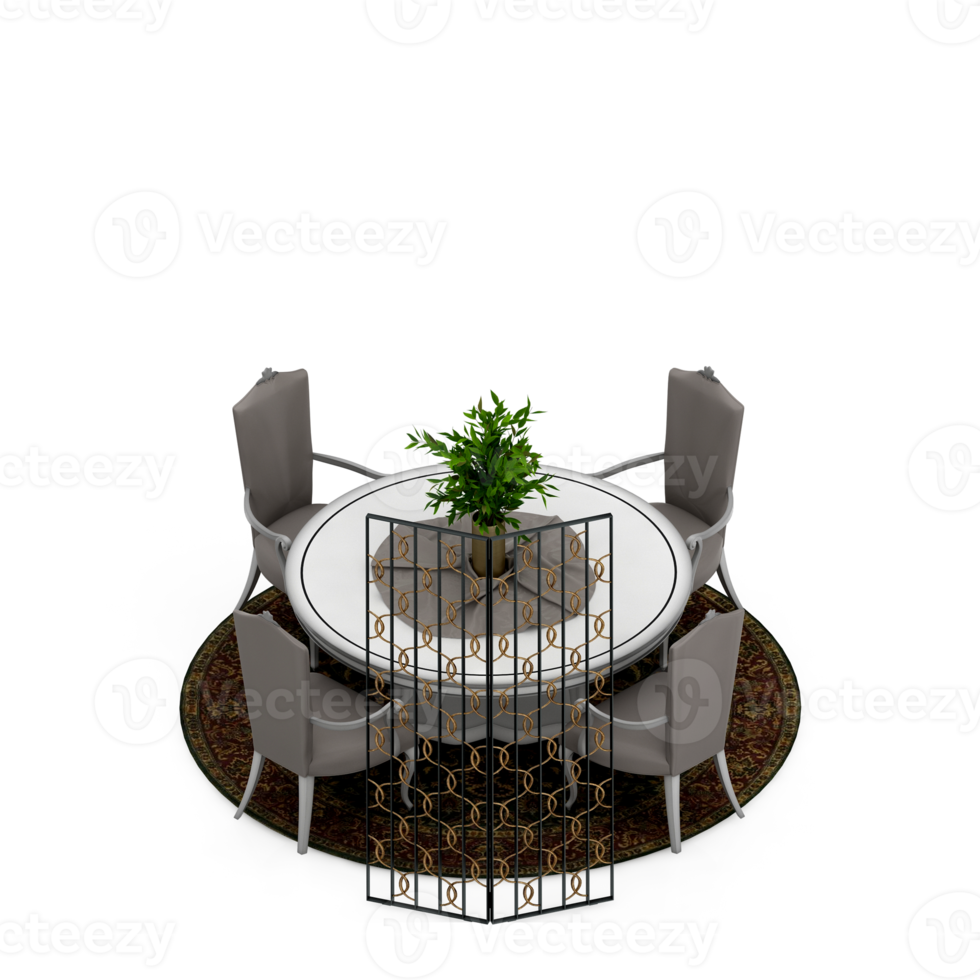 Isometric Table 3D render png
