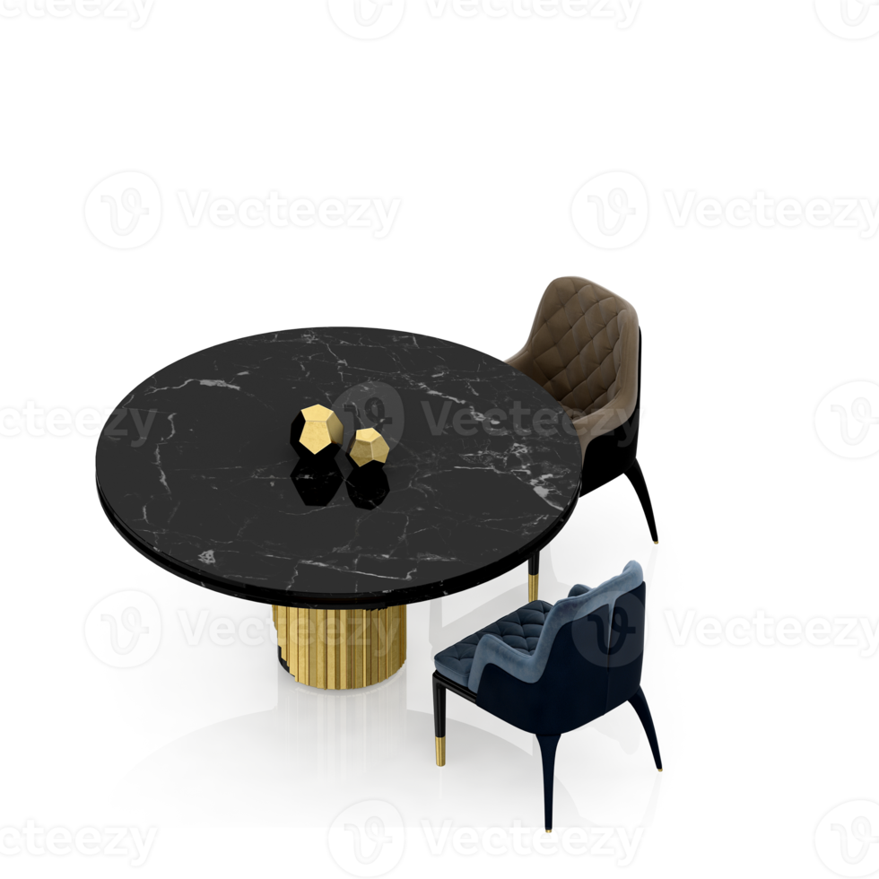 Isometric Table Set 3D render png