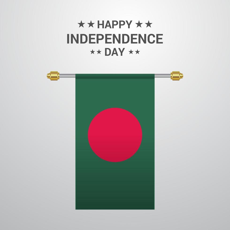 Bangladesh Independence day hanging flag background vector