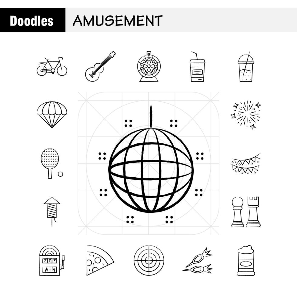 Business Hand Drawn Icons Set For Infographics Mobile UXUI Kit And Print Design Include Target Focus Avatar Shoot Pie Chart Graph Business Eps 10 Vector