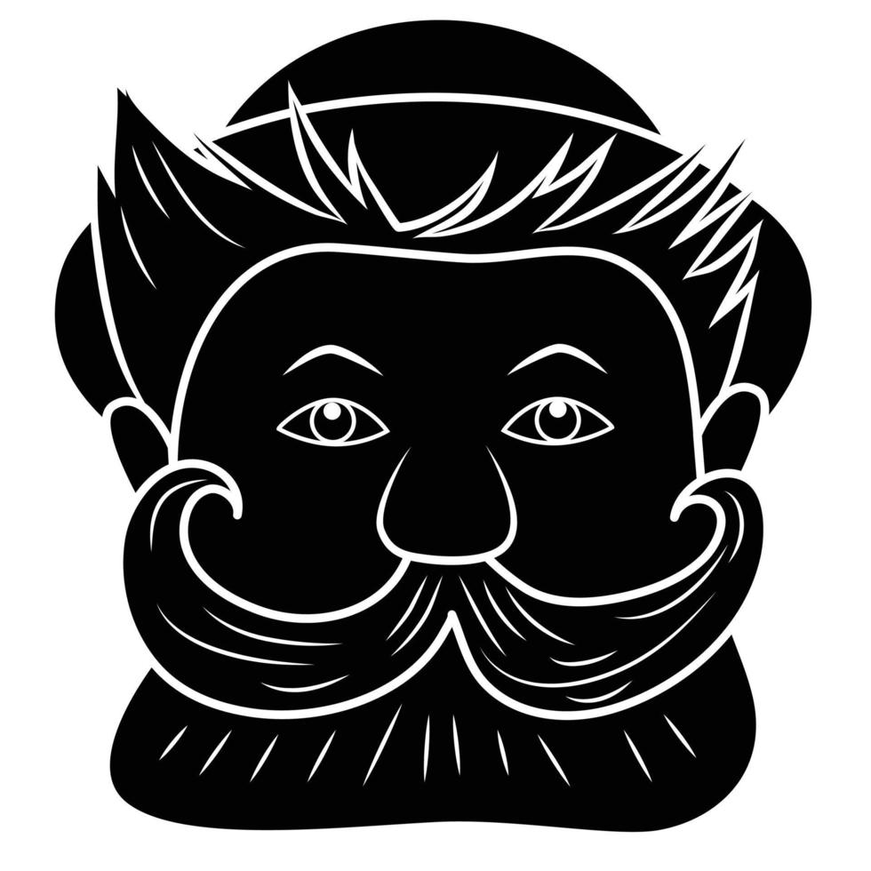 Faces Silhouette of a Bearded Man vector