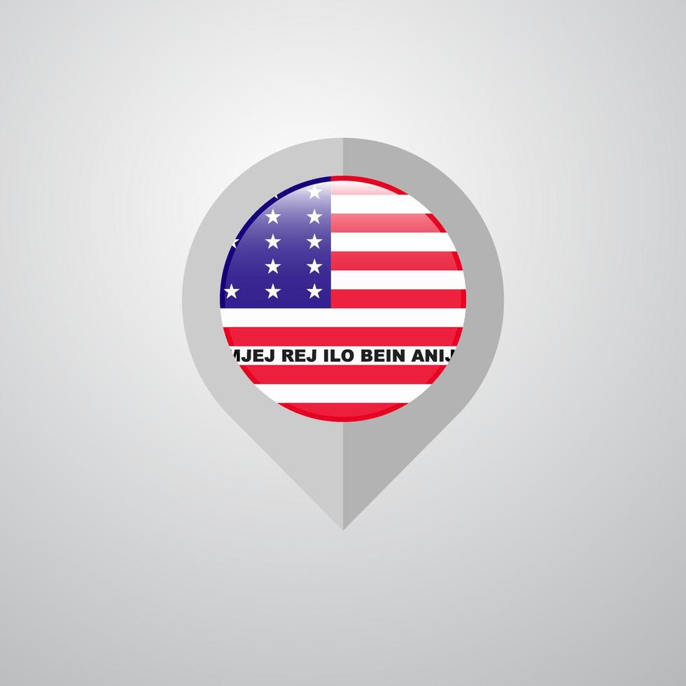 Map Navigation pointer with Bikini Atoll flag design vector