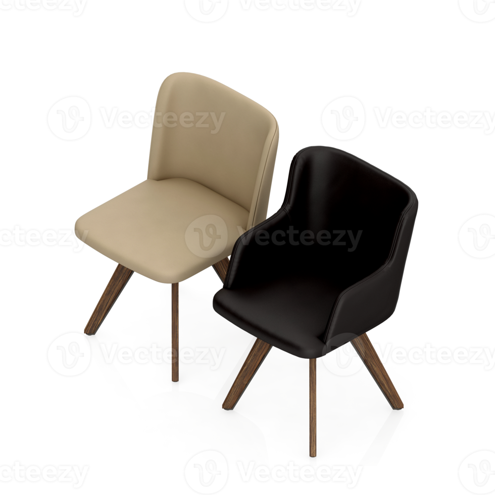 Isometric Chair 3D isolated rendering png