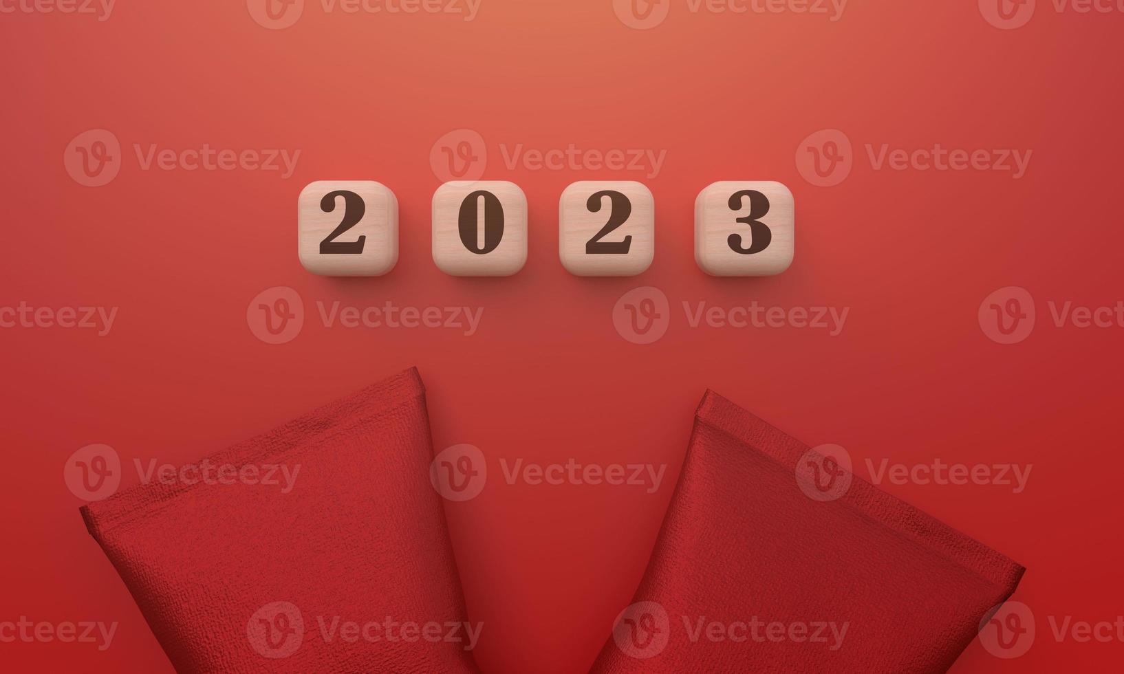 2023 two thousand twenty three happy new year hny number time calendar start beginning chinese new year cny red color money wealth rich health culture asian religion golden celebration festival china photo
