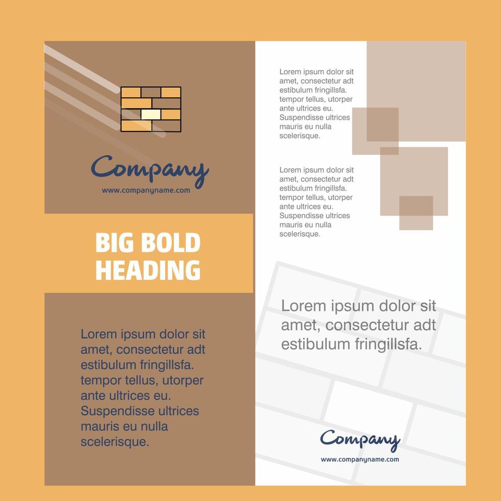 Bricks wall Company Brochure Title Page Design Company profile annual report presentations leaflet Vector Background