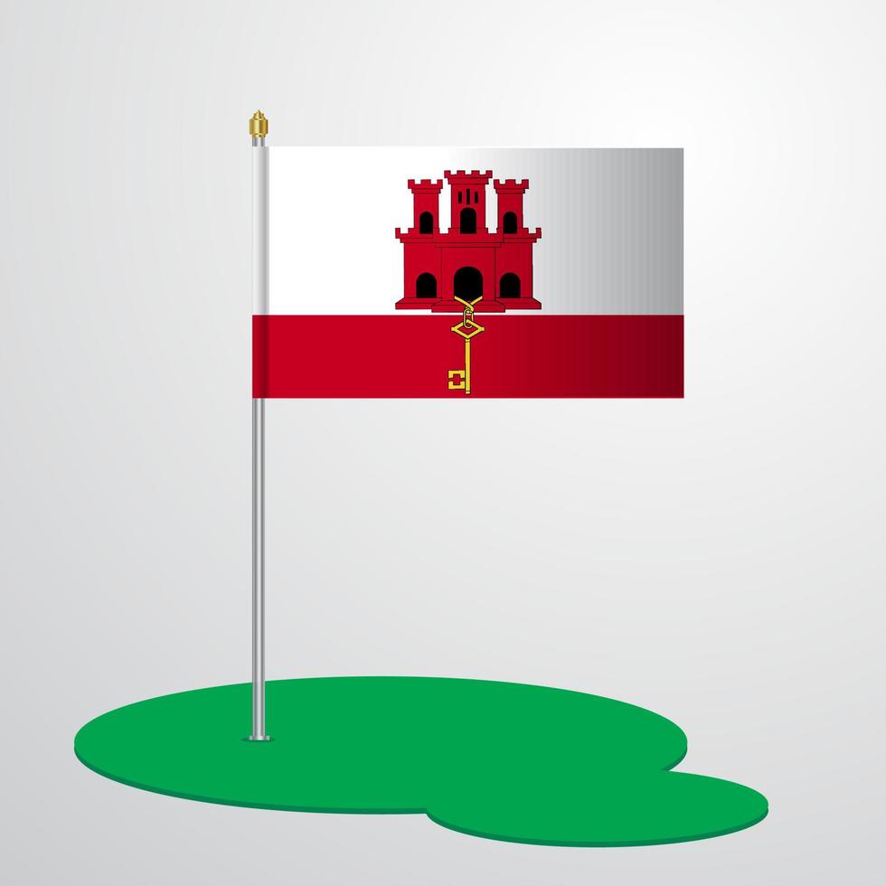 Gibraltar Flag Pole vector