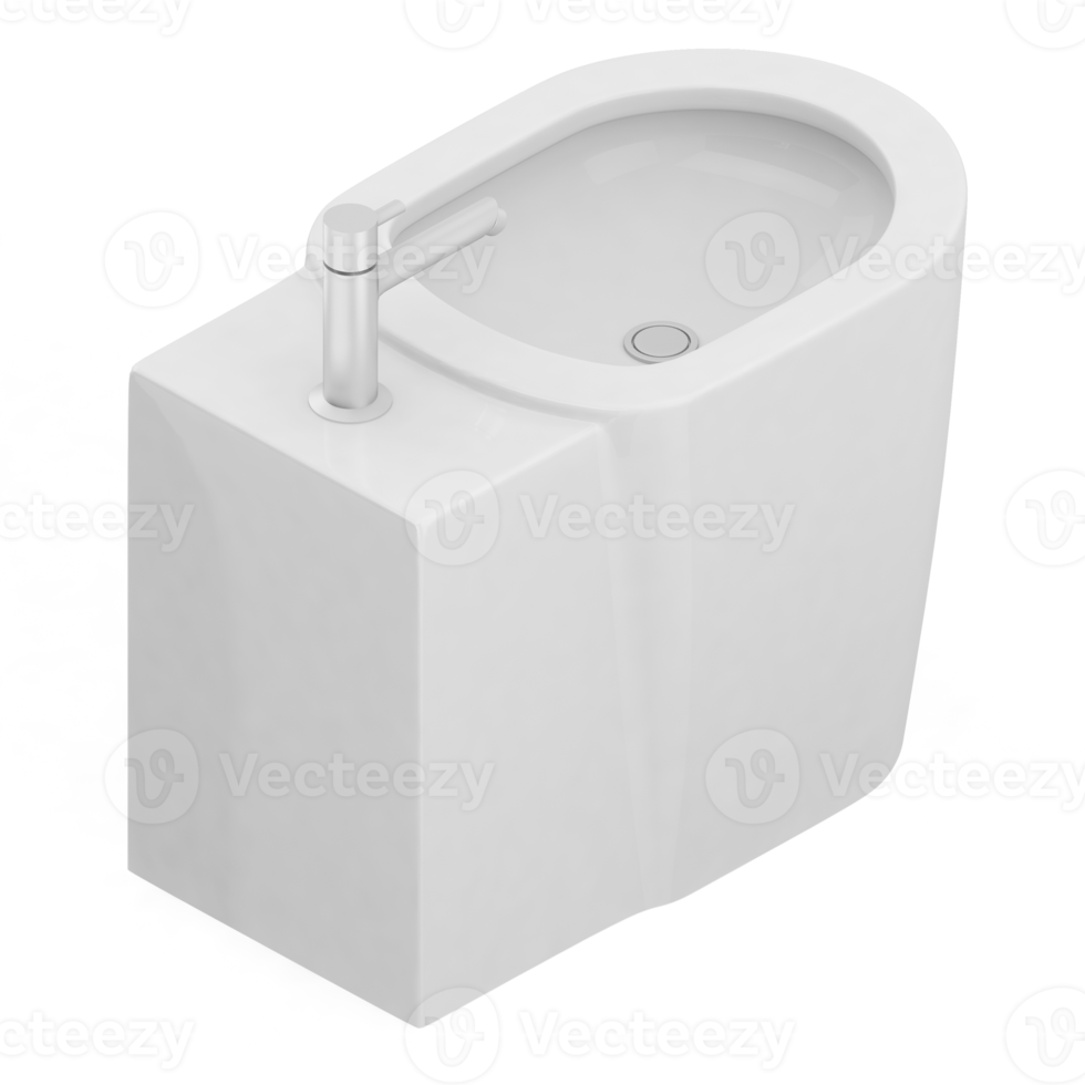 Isometric bathroom items 3D isolated render png