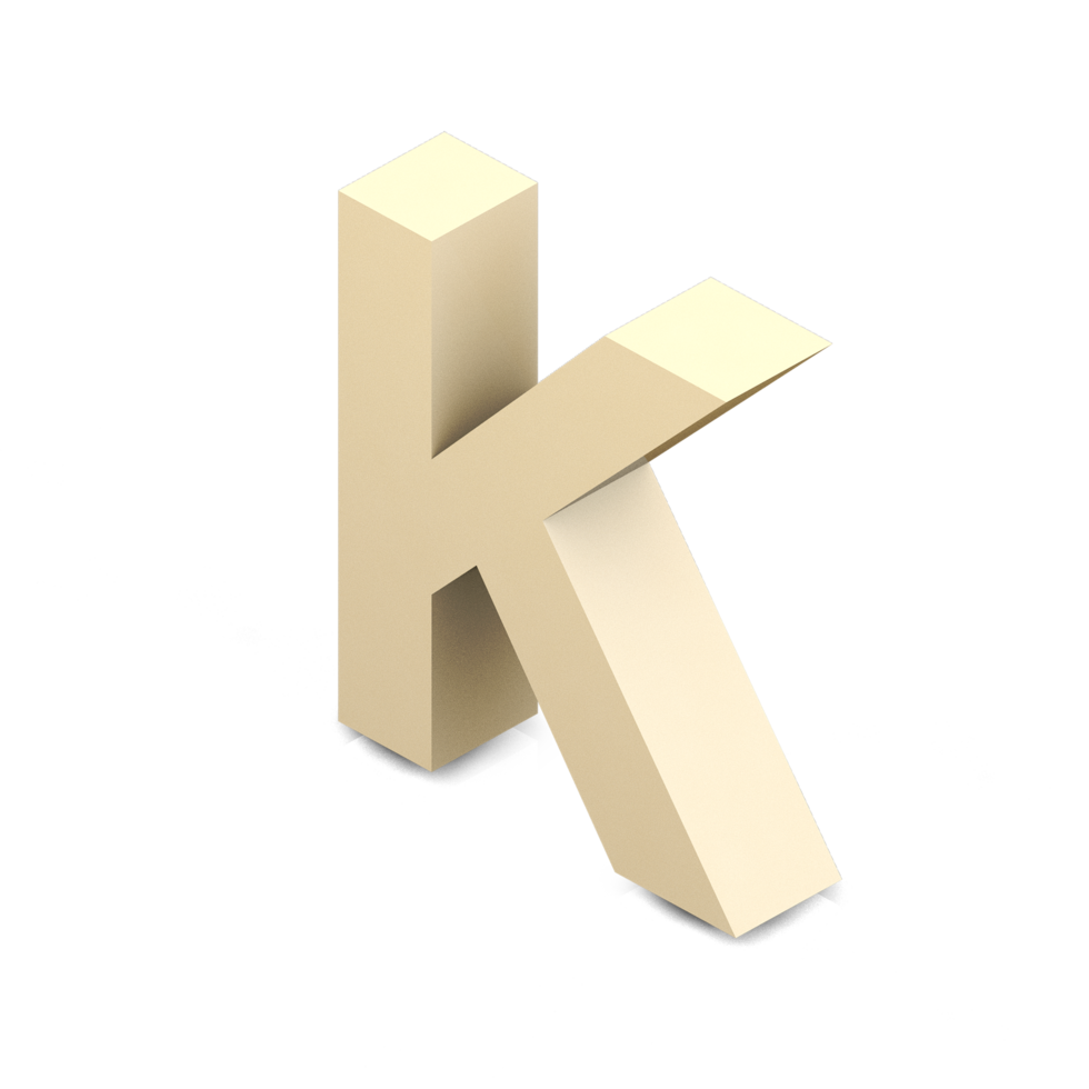 Isometric Alphabet 3D isolated render png