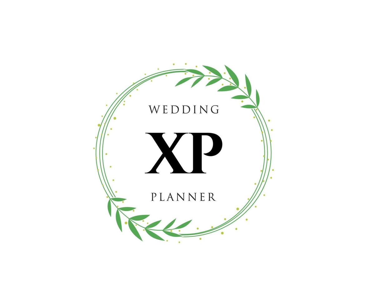 XP Initials letter Wedding monogram logos collection, hand drawn modern minimalistic and floral templates for Invitation cards, Save the Date, elegant identity for restaurant, boutique, cafe in vector