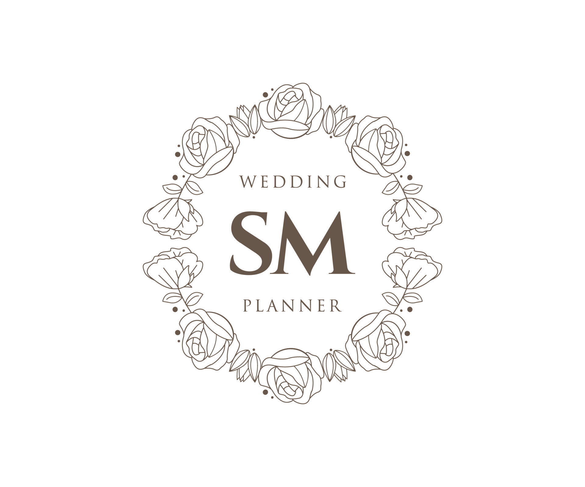 Initial letter mm wedding monogram logo design Vector Image