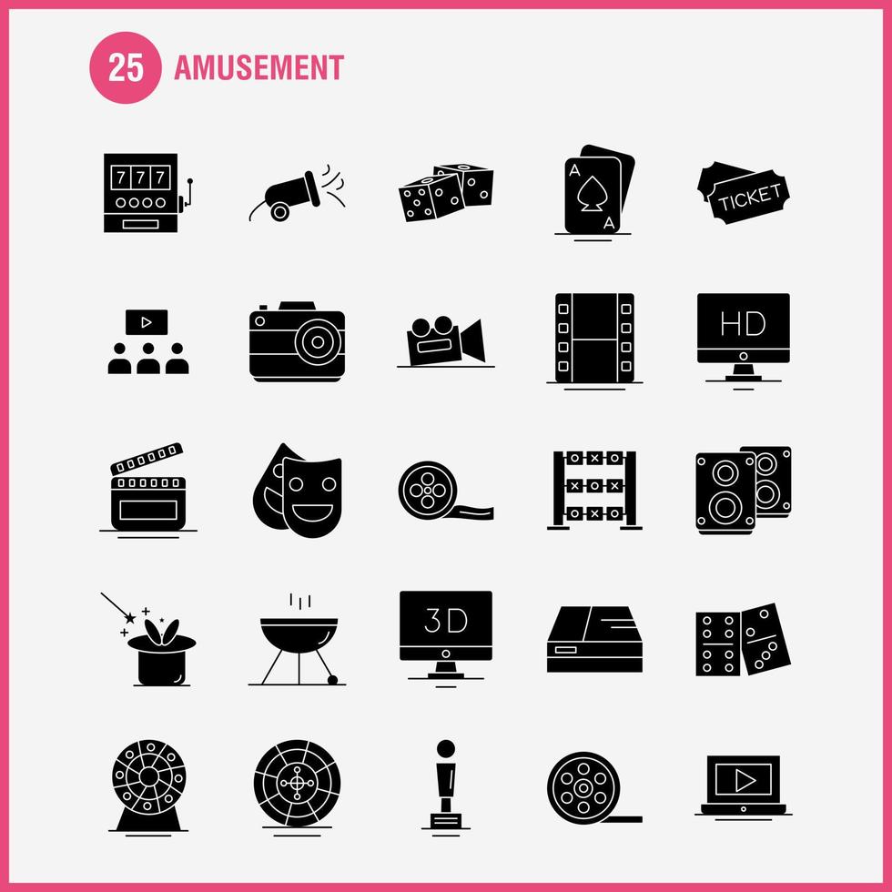 Amusement Solid Glyph Icon for Web Print and Mobile UXUI Kit Such as Entertainment Movie Oscar Award 3d Display Monitor Preview Pictogram Pack Vector