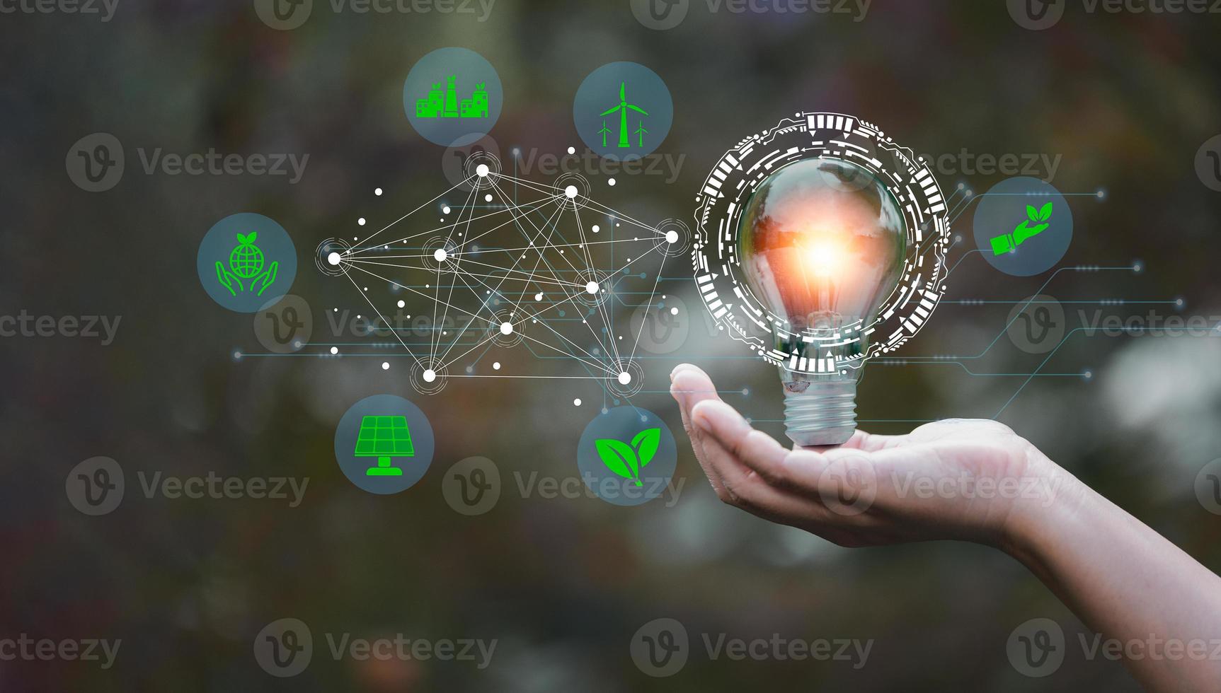 alternative energy, Renewable Energy, saving energy, electricity light lamp from solar and finance, finance banking growth, energy stock investment, World Caring Day, world environment day concept photo