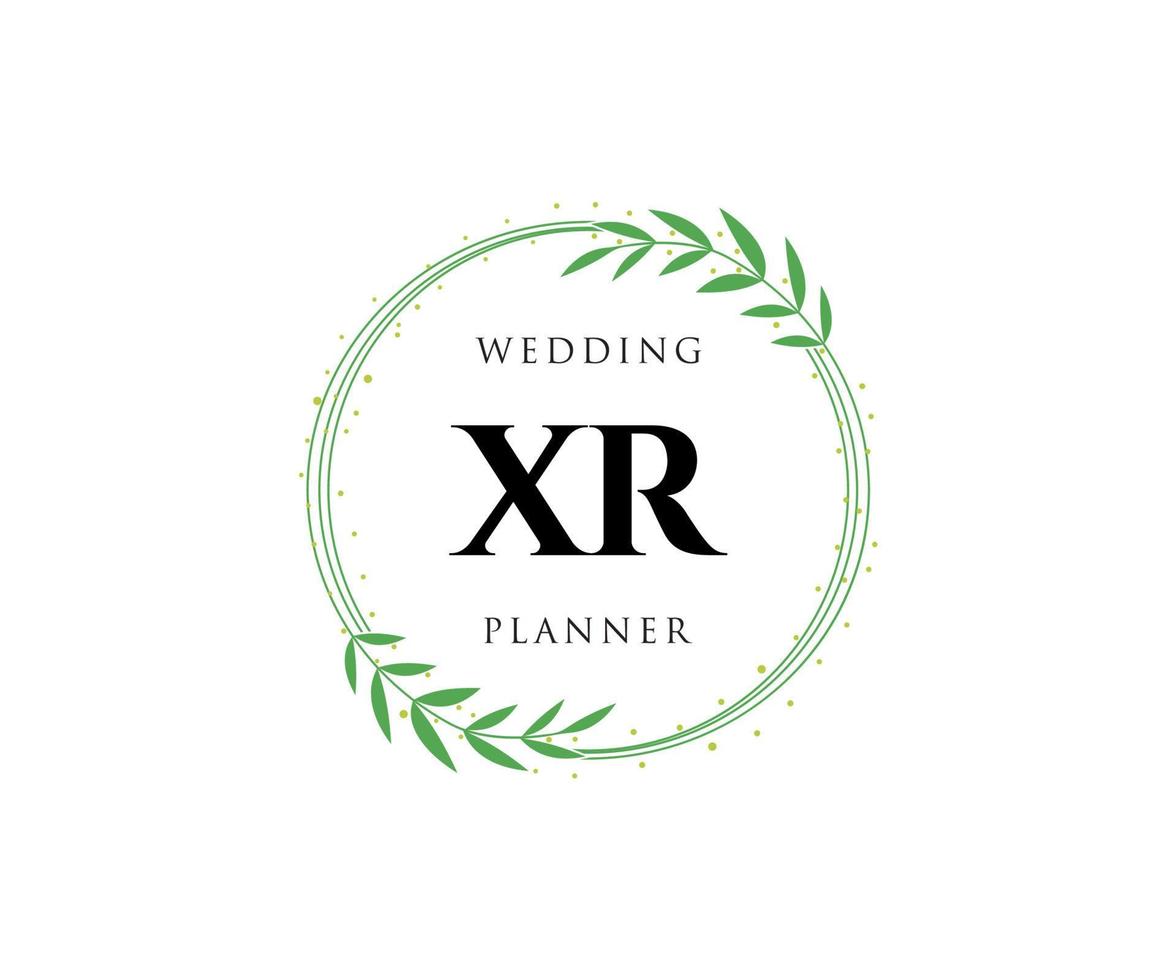 XR Initials letter Wedding monogram logos collection, hand drawn modern minimalistic and floral templates for Invitation cards, Save the Date, elegant identity for restaurant, boutique, cafe in vector