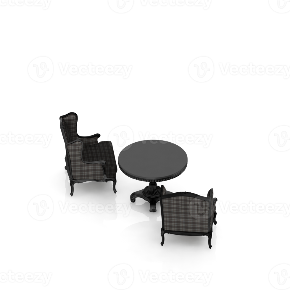 Isometric Chair 3D isolated rendering png