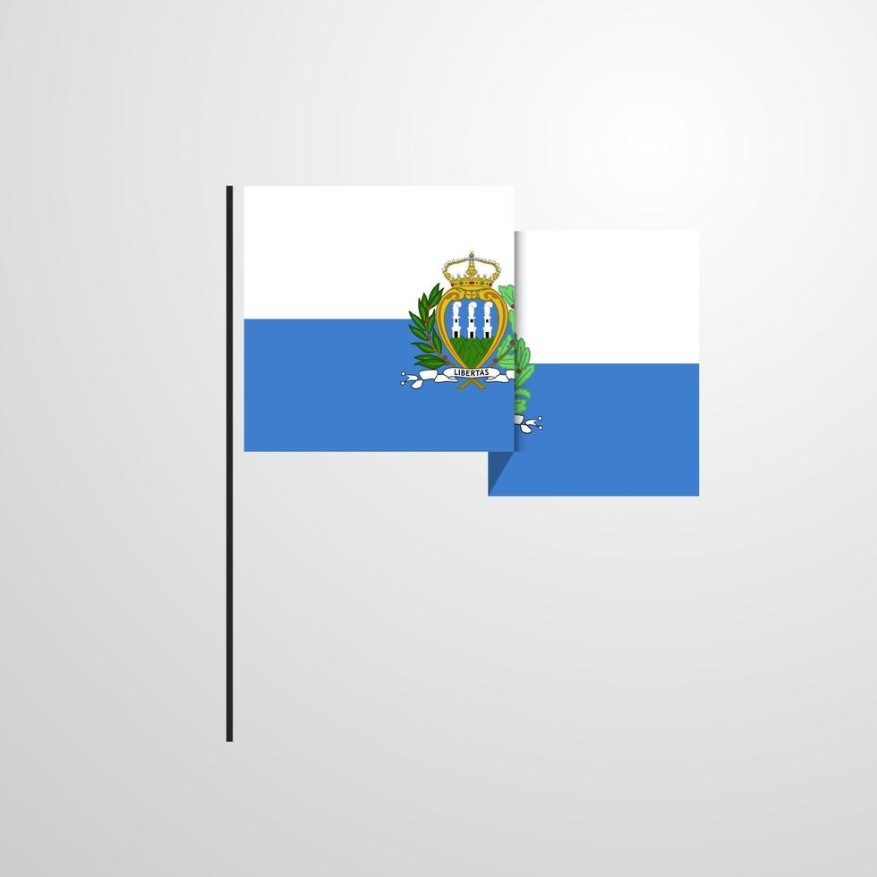 vector de diseño de bandera ondeante de san marino