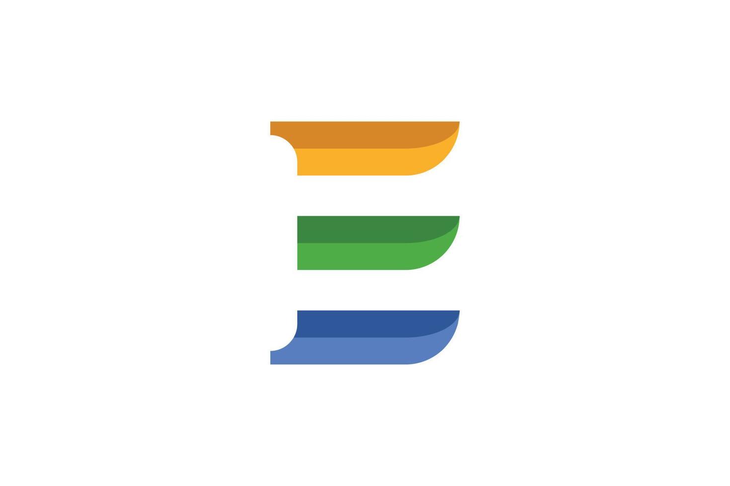 logotipo colorido inicial de la letra e vector