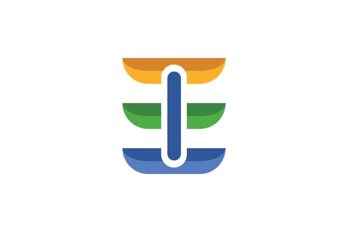 logotipo colorido inicial de la letra e vector