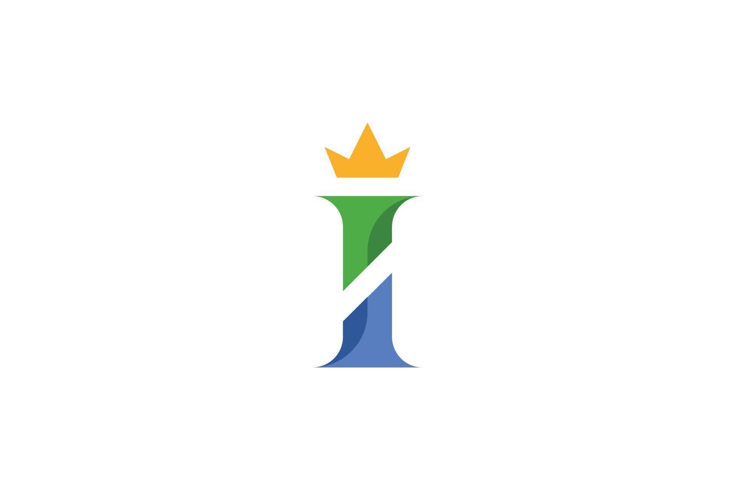 plantilla de logotipo i dibujado a mano vector