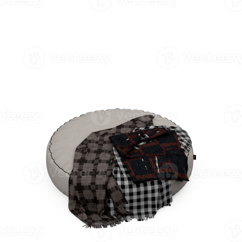 Isometric Bedroom 3D render png