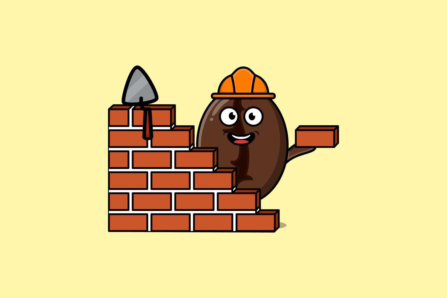 Cute cartoon Coffee beans as mason character vector