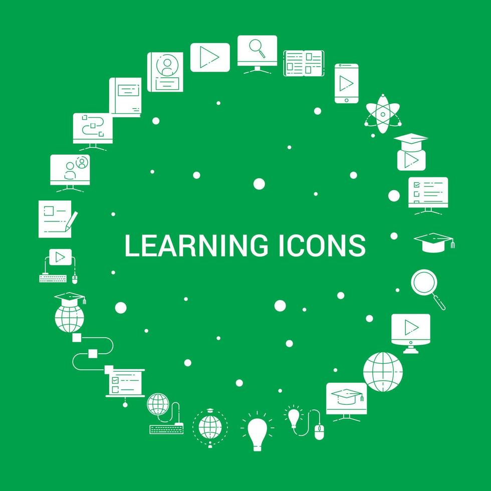 Learning icons Icon Set Infographic Vector Template