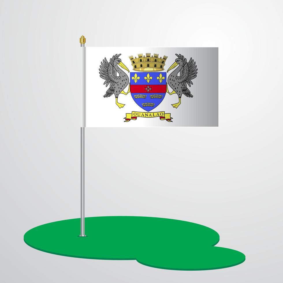 Saint Barthelemy Flag Pole vector